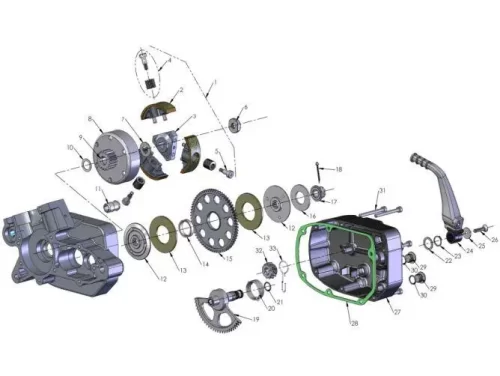 Engine – Clutch Kick Lever 2014 Cobra CX50 JR - Image 2